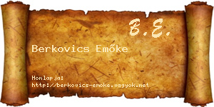 Berkovics Emőke névjegykártya